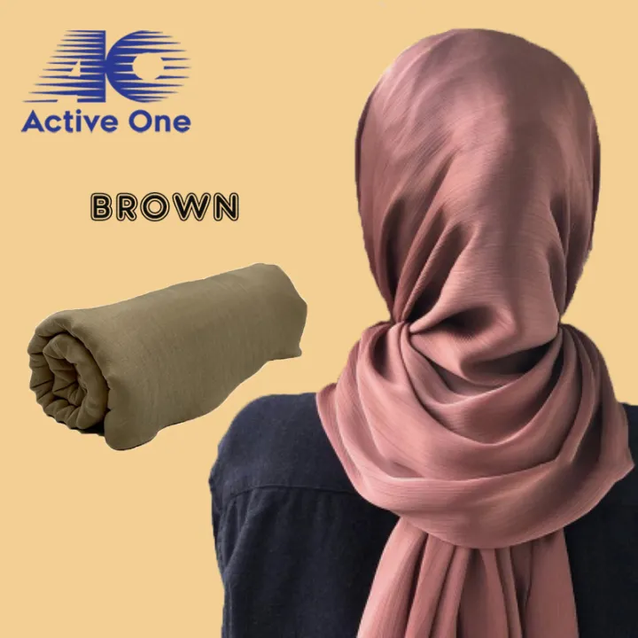 ACTIVEONE Satin Silk Turban Shawl Turban Scarf Women Scarf Headwear Muslim Minimalist Fashion - Fulfilled by ACTIVEONE