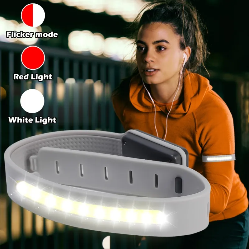 Night Running Armband LED Light Outdoor Sport USB Rechargeable Flashlight Safe Belt Arm Leg Warning Wristband Cycling Light