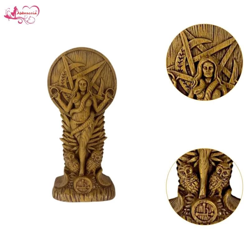 Abbraccia Statue of Goddess, Snake, Woman, Resin Figure, Housewarming Gift, Desk Decoration, Decorative Sculpture for Table And