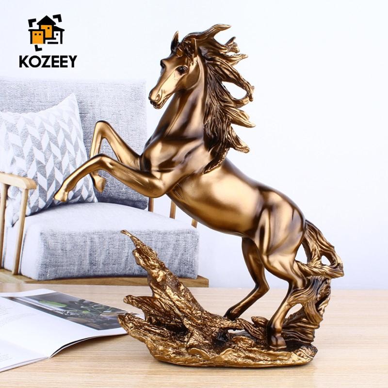 KOZEEY Creative Horse Statue Lucky Horse Statue for Bookcase Dinner Table Decor