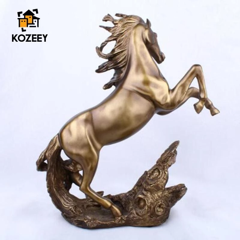 KOZEEY Creative Horse Statue Lucky Horse Statue for Bookcase Dinner Table Decor