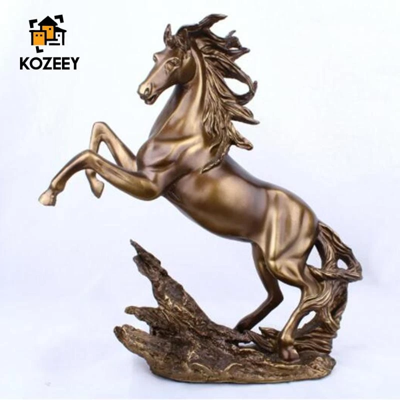 KOZEEY Creative Horse Statue Lucky Horse Statue for Bookcase Dinner Table Decor