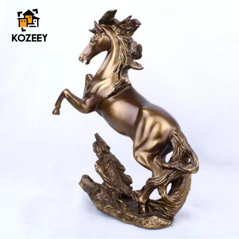 KOZEEY Creative Horse Statue Lucky Horse Statue for Bookcase Dinner Table Decor