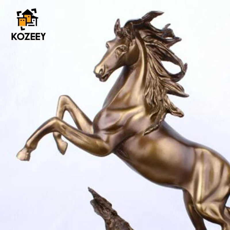 KOZEEY Creative Horse Statue Lucky Horse Statue for Bookcase Dinner Table Decor