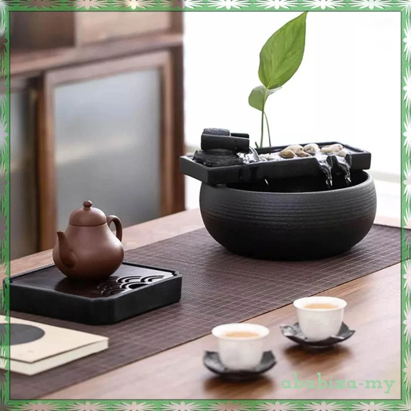 FAKEME [ababixaMY] Vase Indoor Water Waterfall Water Feature Garden Ornament Office Home Decor USB Powered