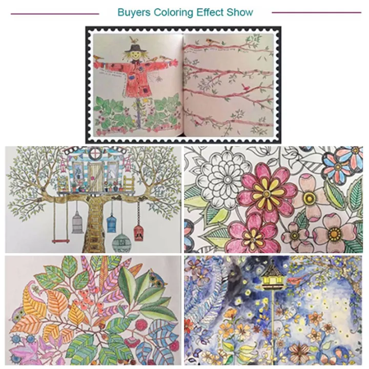 [Malaysia Stock]96 Pages English Secret Garden Coloring Books for Adults Kids Relieve Stress Kill Time Graffiti Painting Book Libros