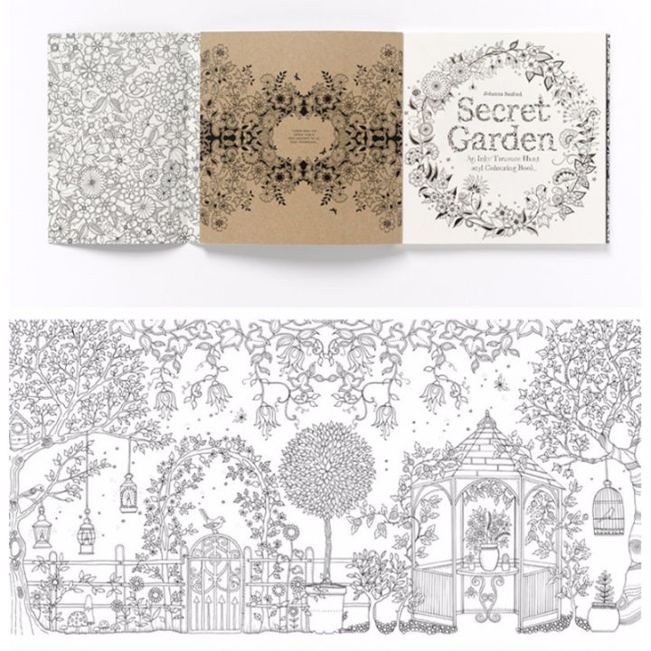[Malaysia Stock]96 Pages English Secret Garden Coloring Books for Adults Kids Relieve Stress Kill Time Graffiti Painting Book Libros