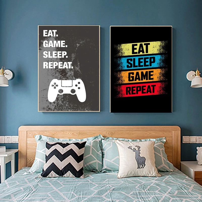 ASTRDECOR Game Room Wall Art Poster Gamepad Bedroom Decor Canvas Painting Gamer Printing Gift for Boys  4.8  893 ratings 3k+ Sold