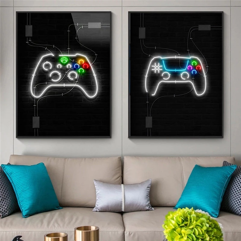 ASTRDECOR Game Room Wall Art Poster Gamepad Bedroom Decor Canvas Painting Gamer Printing Gift for Boys  4.8  893 ratings 3k+ Sold