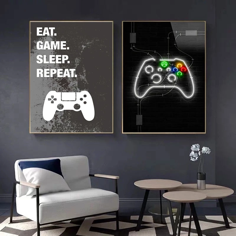 ASTRDECOR Game Room Wall Art Poster Gamepad Bedroom Decor Canvas Painting Gamer Printing Gift for Boys  4.8  893 ratings 3k+ Sold