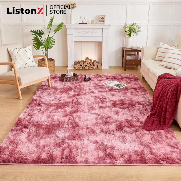 ListonX Two Tone XXL/XL/L/M Carpet Bulu | Soft Floor Mat Karpet Lembut - Fluffy Anti-Slip Carpet Shaggy / Rug