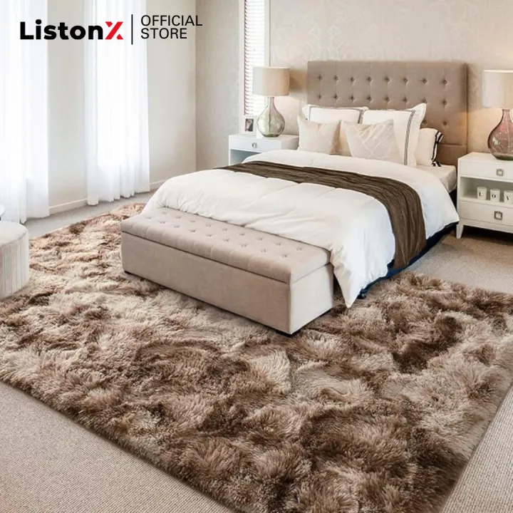 ListonX Two Tone XXL/XL/L/M Carpet Bulu | Soft Floor Mat Karpet Lembut - Fluffy Anti-Slip Carpet Shaggy / Rug
