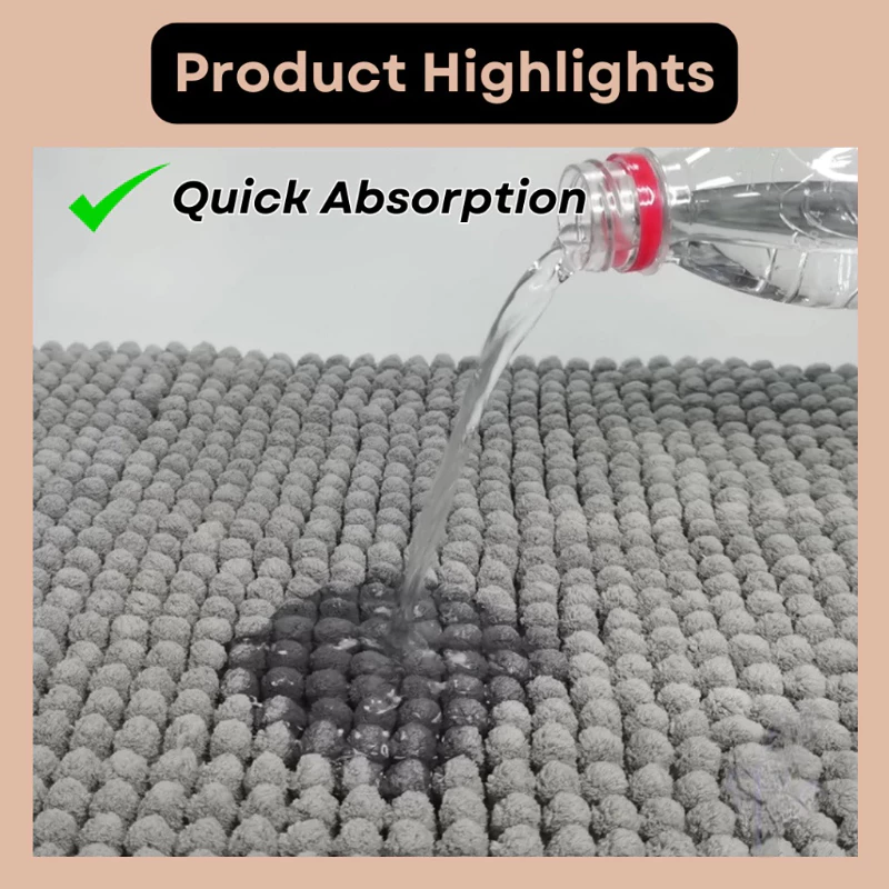 SEVENWOOD Doormat Entrance Indoor Carpet Non Slip Floor Mat Karpet Bathroom Rug Anti Slip Bathroom Mat Dapur Absorbe