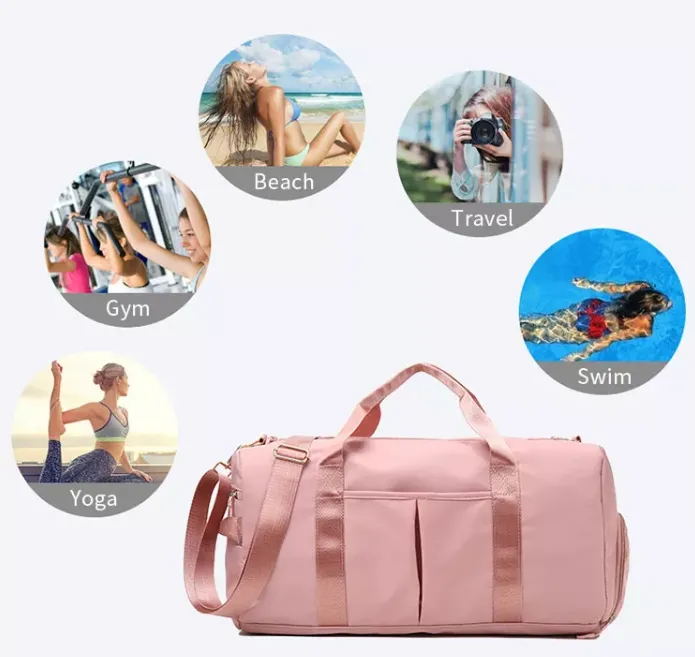 MILANDO Outdoor Sport Bag Shoulder Travel Gym Bag With Shoe compartment (Type 10)