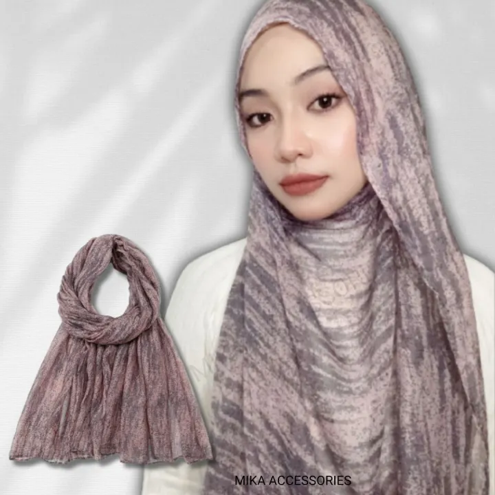 Ready Stock Tudung Shawl Fashion Printed Cotton Shawl Murah Simple Voile scarf Muslim Hijab Long Wide Shawl