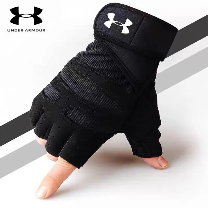 Sports Fitness Half-Finger Gloves Men Women Iron Training Wear-Resistant Anti-Slip Belt Wrist