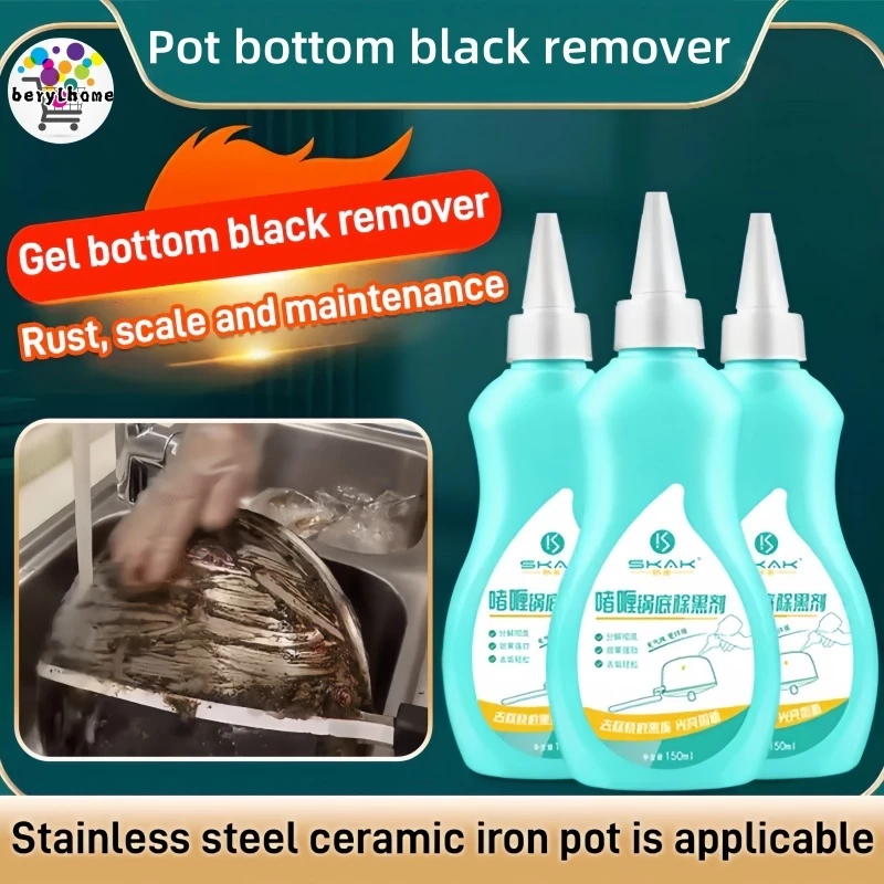 Pot bottom black remover150ml Multipurpose Cookware Cleaner Effectively Removes Oil Residue and Tough Stains from Pot Bottoms