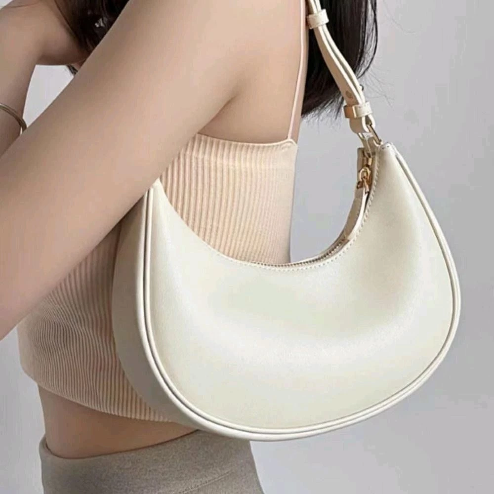 Women's Shoulder Bag | Women's shoulder bag, moon-shaped leather shoulder bag