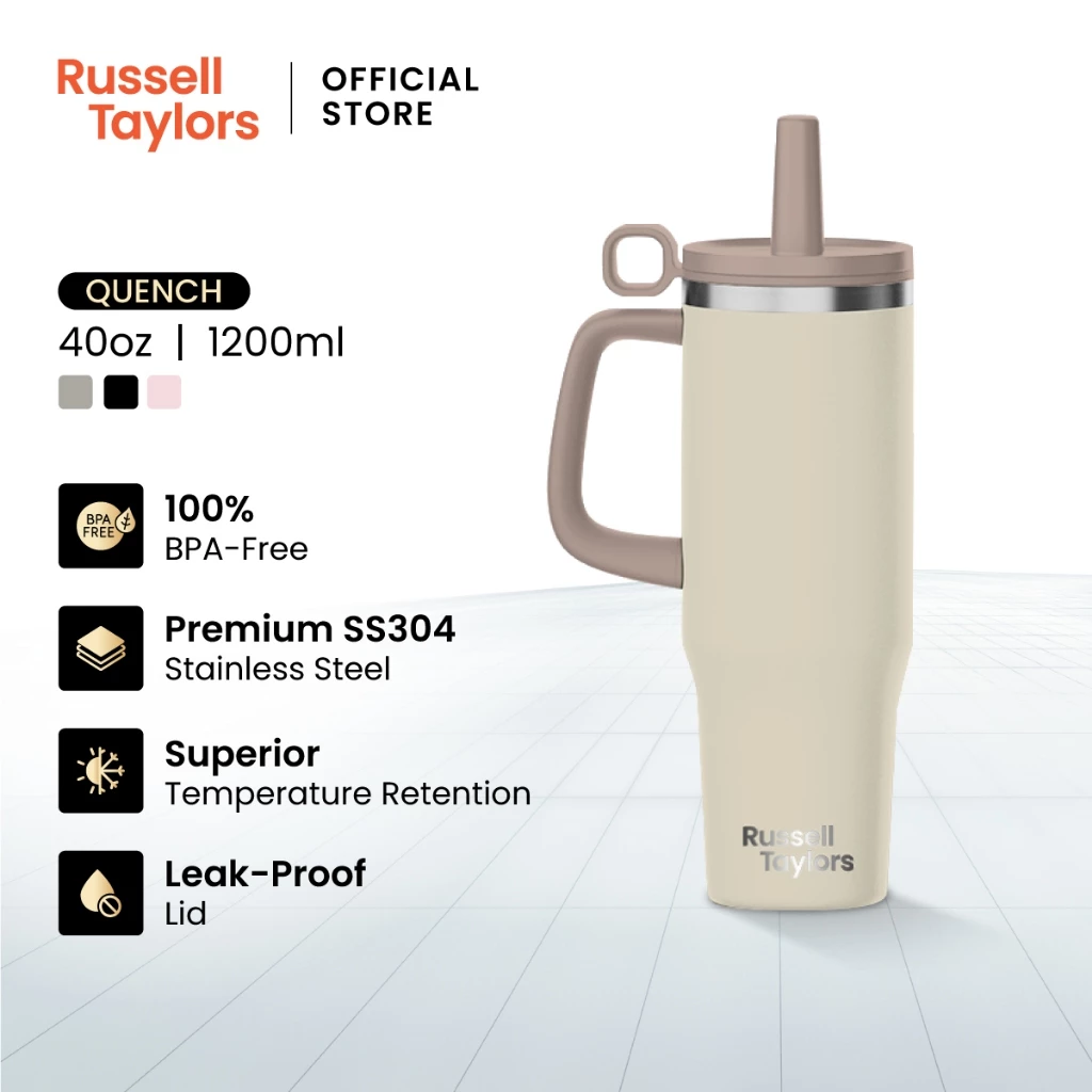 mall inline badgeRussell Taylors Quench Tumbler Botol Air Travel Mug Bottle (1200ml/40oz) - SS304, Leakproof