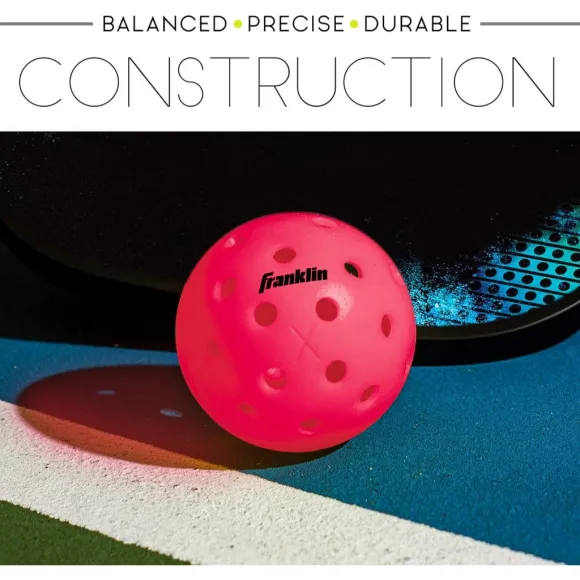 Franklin Sports X-40 Pink Outdoor Pickleballs 40 Holes with Logo