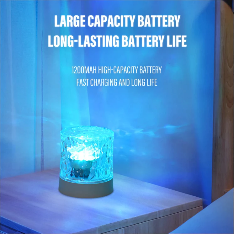 SPRISE LED Rotating Ripple Light Colorful Ambient Gift Lamp Adjustable Bedroom Bedside Table Light Touch Control with