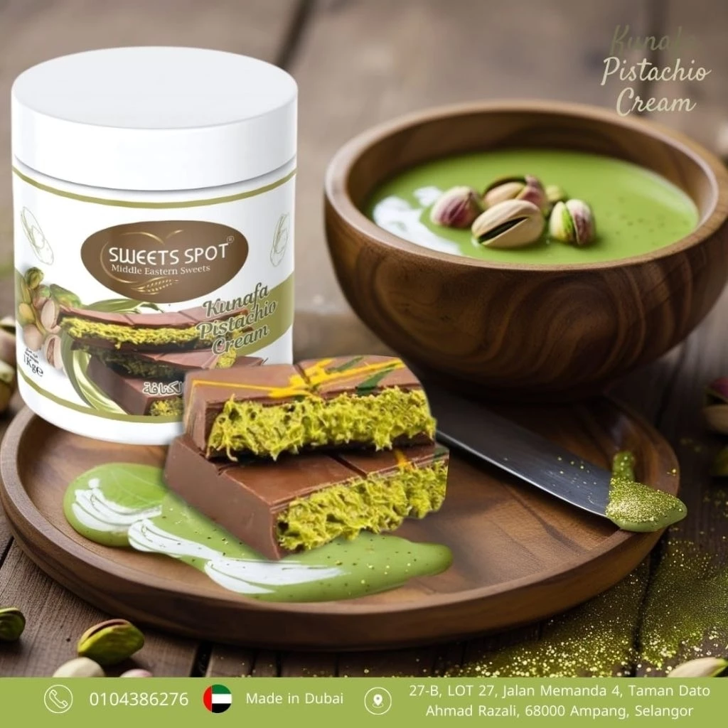 Pistachio Paste, Pistachio Cream, Cheesecake Cream, Speculoos Cream, Baklava Cream -Dubai Chocolate Filling, 1kg