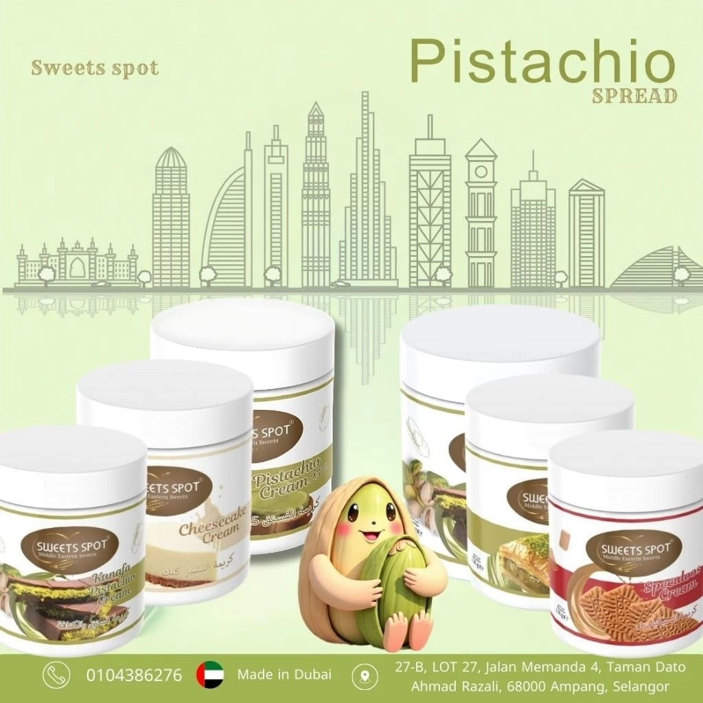 Pistachio Paste, Pistachio Cream, Cheesecake Cream, Speculoos Cream, Baklava Cream -Dubai Chocolate Filling, 1kg