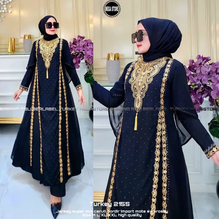 Turkey Dress Abaya Hijabs Fashion Long Dresses Jubah Dress Gamis