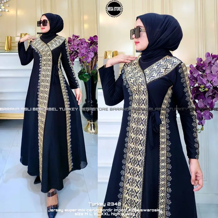Turkey Dress Abaya Hijabs Fashion Long Dresses Jubah Dress Gamis