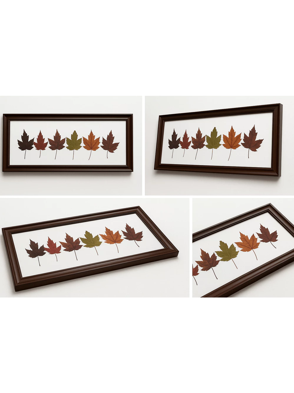Premium Real Canadian Maple Leaf Frame – Solid Wood, Matte Non-Glare Glass, Nature Wall Art, Gift for Home/Office