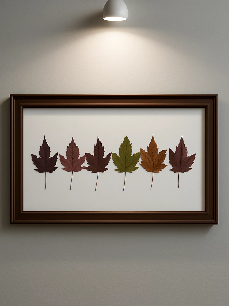 Premium Real Canadian Maple Leaf Frame – Solid Wood, Matte Non-Glare Glass, Nature Wall Art, Gift for Home/Office