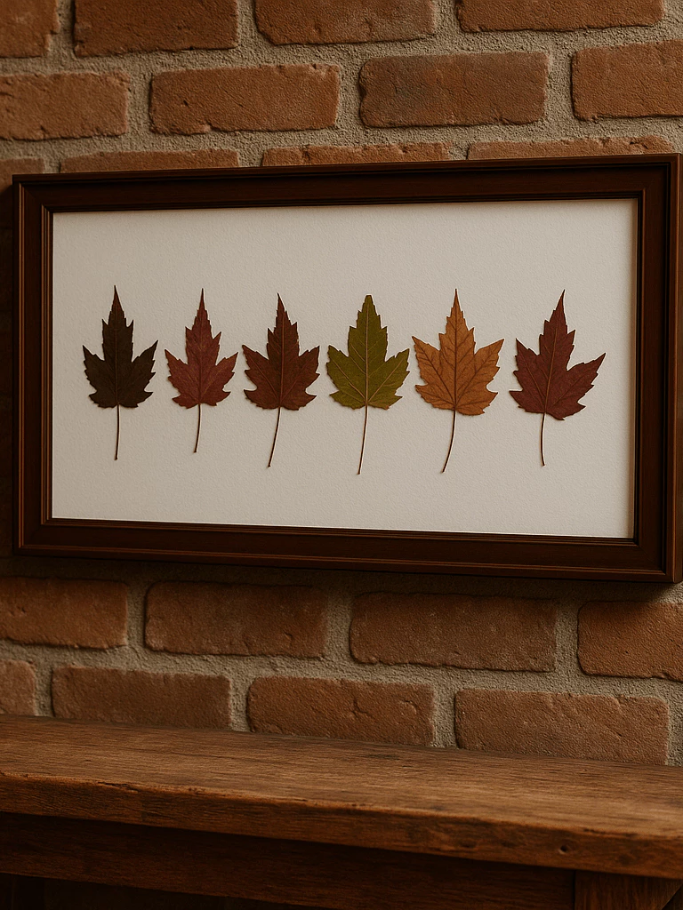 Premium Real Canadian Maple Leaf Frame – Solid Wood, Matte Non-Glare Glass, Nature Wall Art, Gift for Home/Office