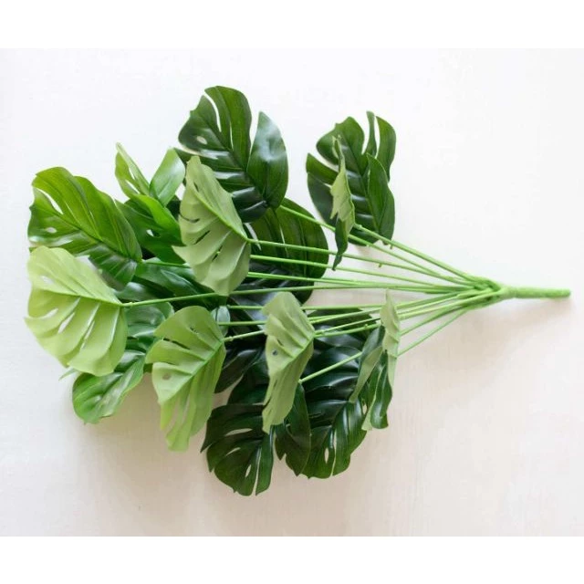 Artificial Monstera Green Leaf Plant 18 Daun Pokok Hiasan Plastik Dalam Rumah Fake Plants Home Decor