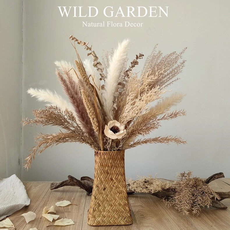 Natural Dried Pampas Grass Bohemian Home Decor Bouquet Dried Reed Flower Bouquet Bunga buluh kering