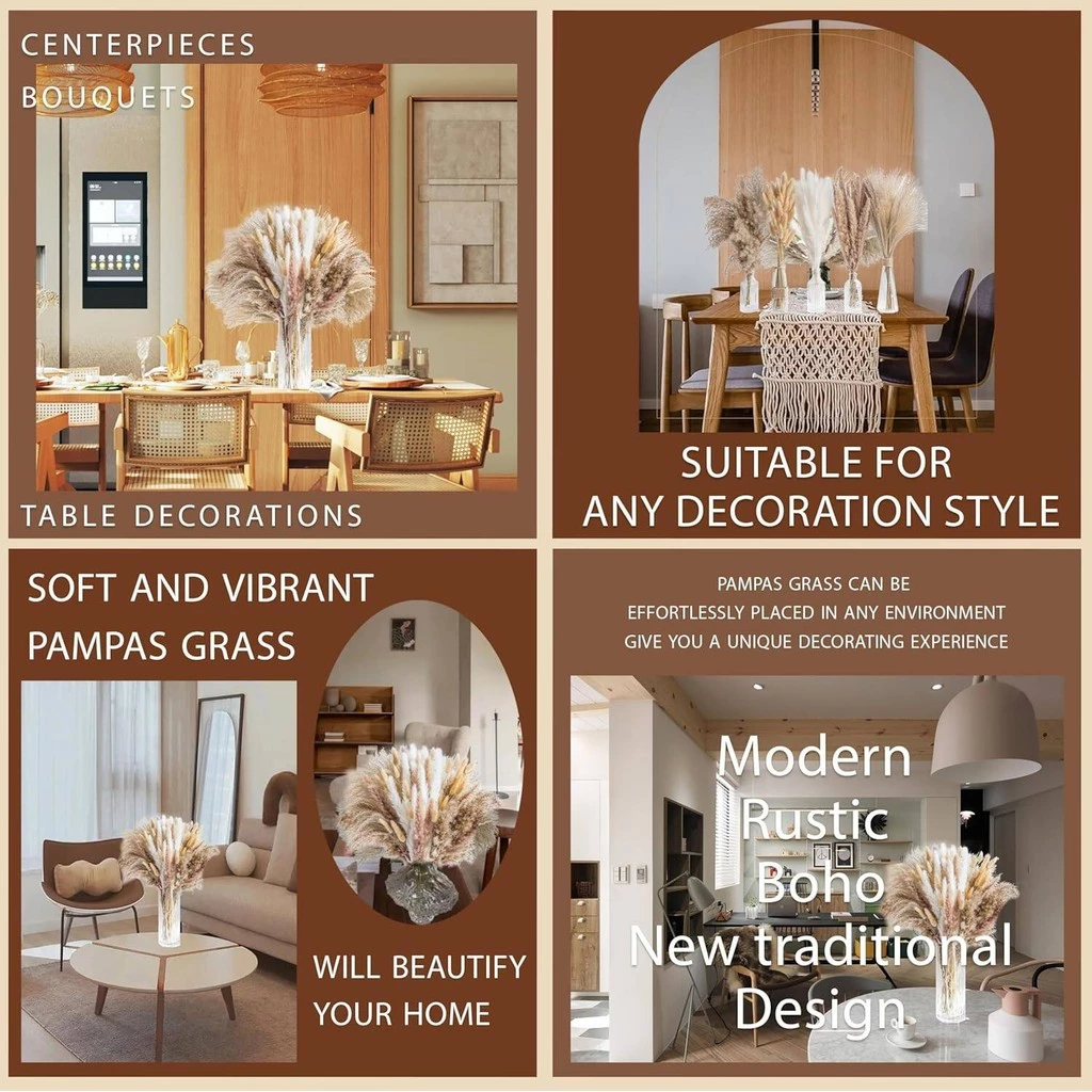 Natural Dried Pampas Grass Bohemian Home Decor Bouquet Dried Reed Flower Bouquet Bunga buluh kering