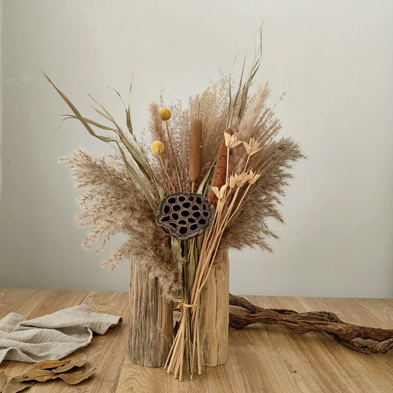 Natural Dried Pampas Grass Bohemian Home Decor Bouquet Dried Reed Flower Bouquet Bunga buluh kering