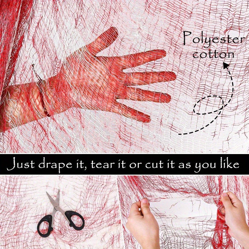 Spooky Red Bloody Creepy Cloth Halloween Decor Drape For Doorways Entryways & Windows Ideal For Haunted House Parties