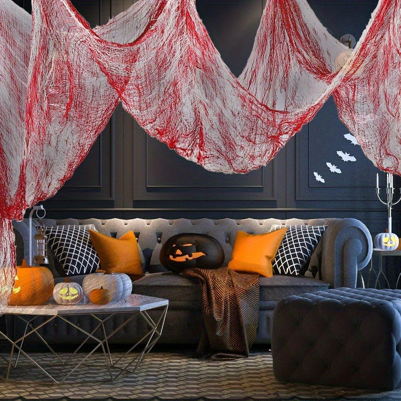 Spooky Red Bloody Creepy Cloth Halloween Decor Drape For Doorways Entryways & Windows Ideal For Haunted House Parties