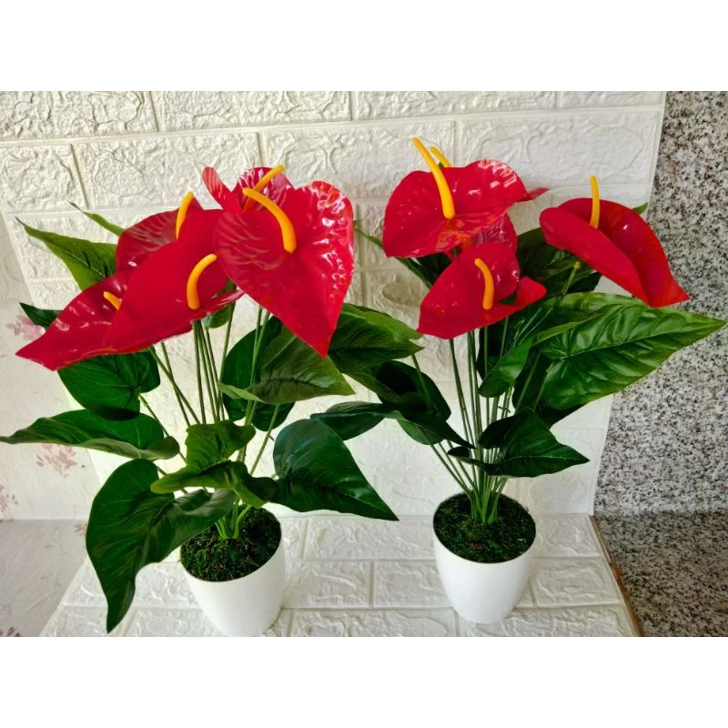 1 Bouquet Artificial Plastic Monstera Leaf Green Plant Home Hotel Cafe Decor