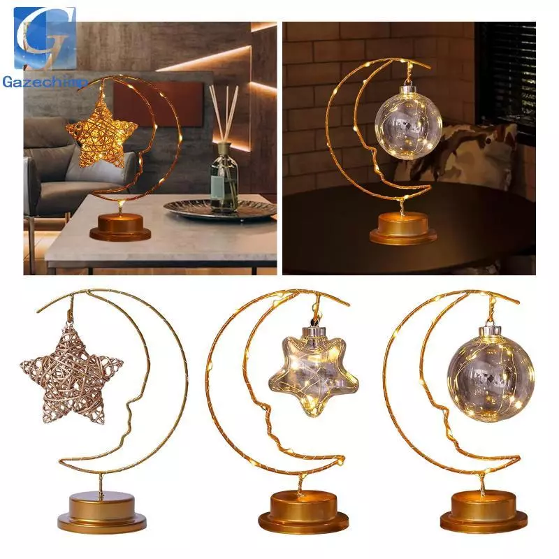 Gazechimp Moon Light Decorations Table Centerpieces Ornament Lamp Bedside Light for Christmas Gift Office Indoor Outdoor