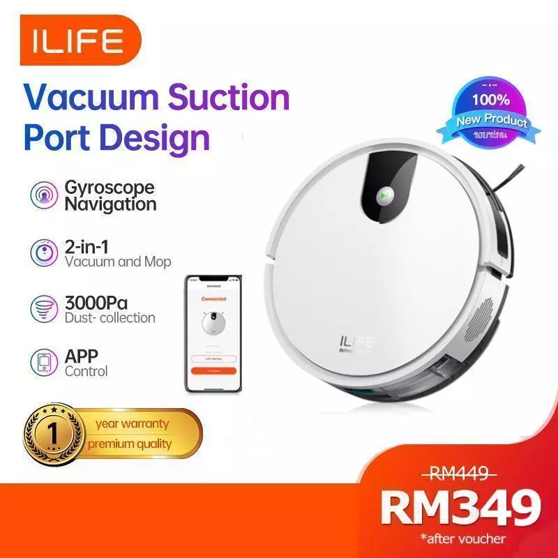 ILIFE V9/V9 pro Wet / Dry Robot Vacuum Cleaner With Mop Robot 3000Pa APP WiFi