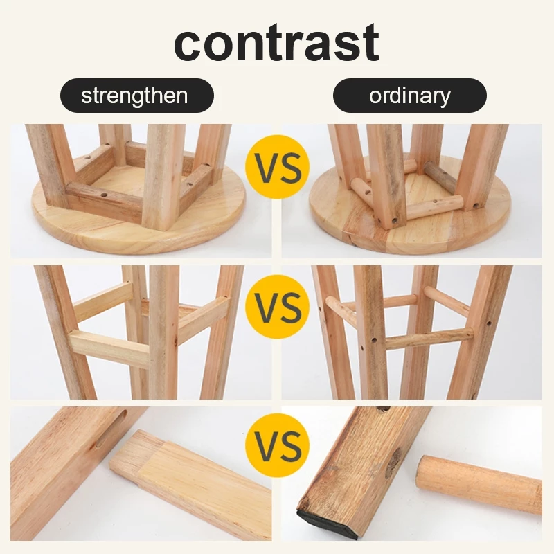 𝐁𝐌𝐙𝐀𝐑 𝙄𝙣 𝙎𝙩𝙤𝙘𝙠 Full Solid Rubber Wood Bar Stool Wooden Bar Chair Kerusi Bar Bangku(45/60/70/80cm)