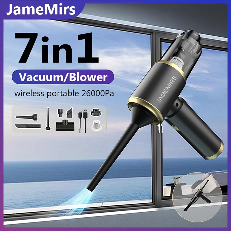 7in1 12000PA Mini Cordless Vacuum Cleaner Rechargeable & Portable Wireless Car Vacuum for Home Office Room Vakum Kereta