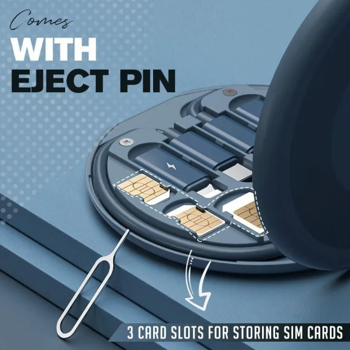 Black-Mini Multifunctional Storage Box 60W USB Data Cable Fast Charging Cable Digital Electronic Gadget Storage Set