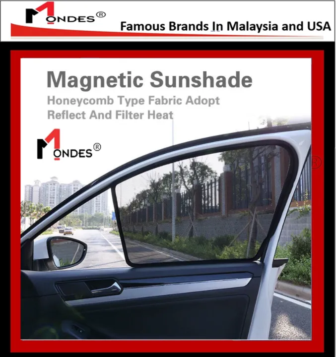 (MADE IN MALAYSIA) Perodua Magnetic Sunshade ALZA 2022 D27A ATIVA AXIA 2023 BEZZA ARUZ VIVA MYVI 2005 MYVI LAGI BEST ICON ALZA MYVI 2017-2023 KANCIL KELISA KENARI aksesori kereta sun shade