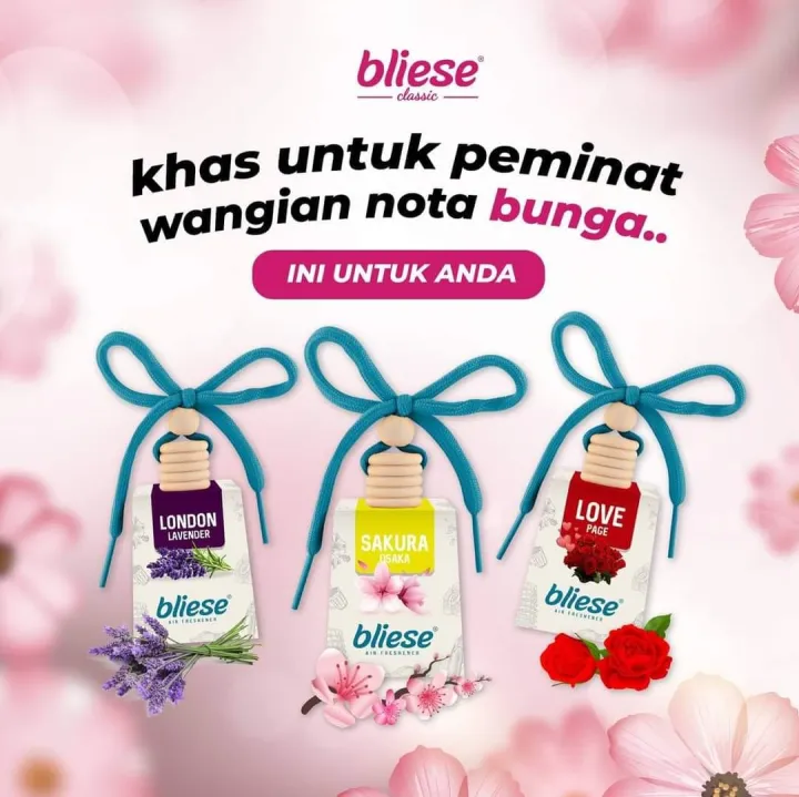 BLIESE CAR PERFUME AIR FRESHENER WOODEN CAP PEWANGI KERETA