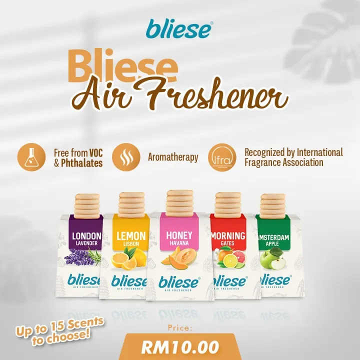 BLIESE CAR PERFUME AIR FRESHENER WOODEN CAP PEWANGI KERETA