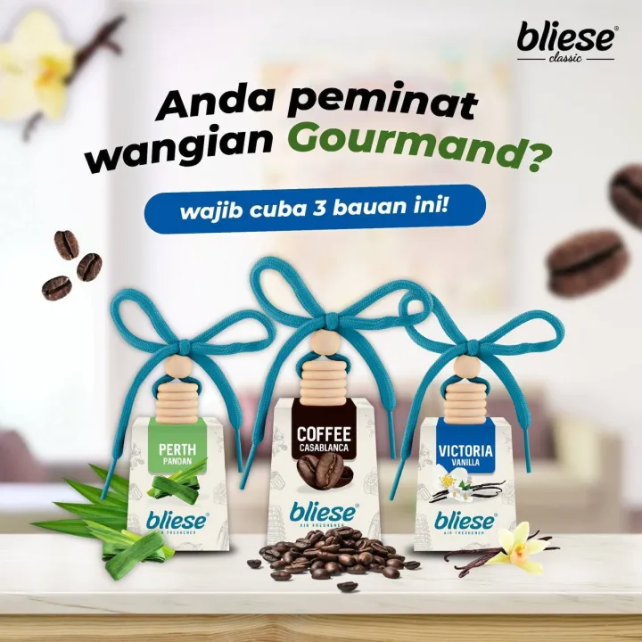 BLIESE CAR PERFUME AIR FRESHENER WOODEN CAP PEWANGI KERETA