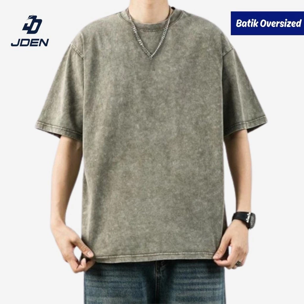 JDEN Oversized 250gsm Batik Retro Dyed Washed T-shirt (Unisex) - Cotton Baju Tshirt Lelaki Perempuan Street Vintage