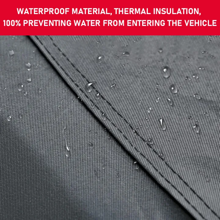 SANTINO Black Car Cover Outdoor Protection Waterproof Water Resistant Rain Dust Kain Tutup Selimut Penutup Kereta 汽車遮陽